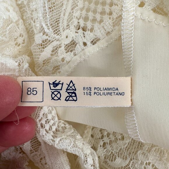 Dior Christian Dior Ivory Lace Adjustable Snap Gusset Lingerie XS Bodysuit - Picture 9 of 10